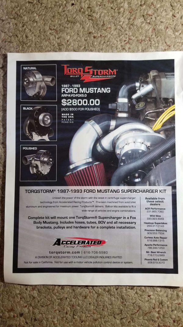 TorqStorm Supercharger Kit – 87–93 Mustang 5.0L / 302 (Fox Body) – Complete, Low Miles, SN#000041 - Image 18