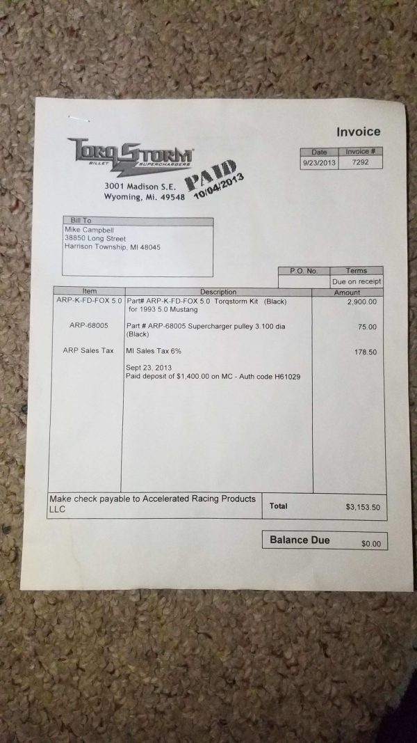 TorqStorm Supercharger Kit – 87–93 Mustang 5.0L / 302 (Fox Body) – Complete, Low Miles, SN#000041 - Image 17